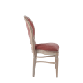 Chandelle Chair in Ivory with Rose Pink Velvet Seat Pad