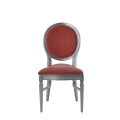 Chandelle Chair in Silver with Rose Pink Velvet Seat Pad