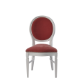 Chandelle Chair in White with Rose Pink Velvet Seat Pad