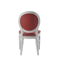 Chandelle Chair in White with Rose Pink Velvet Seat Pad