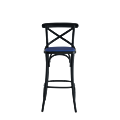 Coco Bar Stool in Black with Sapphire Seat Pad