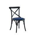 Coco Chair in Black with Sapphire Seat Pad
