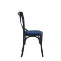 Coco Chair in Black with Sapphire Seat Pad