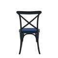 Coco Chair in Black with Sapphire Seat Pad