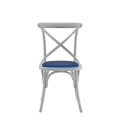 Coco Chair in White with Sapphire Seat Pad