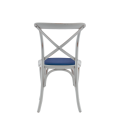 Coco Chair in White with Sapphire Seat Pad