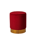 Hollywood Ottoman in Scarlet Velvet