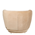 Elton taupe velvet armchair 78 x 90 cm H 70 cm