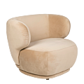 Elton taupe velvet armchair 78 x 90 cm H 70 cm