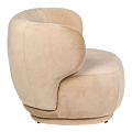 Elton taupe velvet armchair 78 x 90 cm H 70 cm