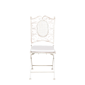 Chantilly white wrought iron chair with cushion