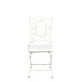 Vintage white Chantilly wrought-iron chair with an ecru cushion