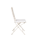 Chantilly white wrought iron chair with cushion