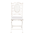 Chantilly white wrought iron chair with cushion