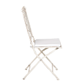 Chantilly white wrought iron chair with cushion