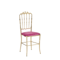 Napoleon Chair in Gold with Pink Seat Pad