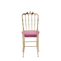 Napoleon Chair in Gold with Pink Seat Pad