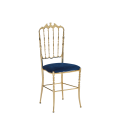 Napoleon Chair in Gold with Blue Seat Pad