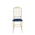 Napoleon Chair in Gold with Blue Seat Pad