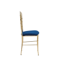 Napoleon Chair in Gold with Blue Seat Pad