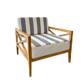 Sotogrande Armchair with Blue and White striped cushions