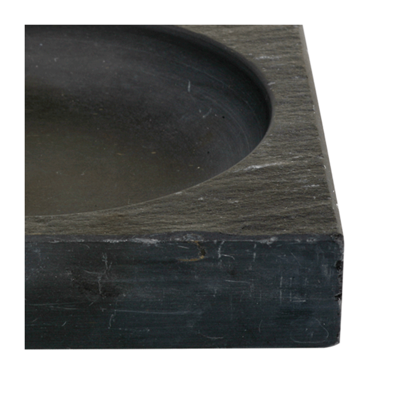 Slate square ashtray black 9 x 9 cm