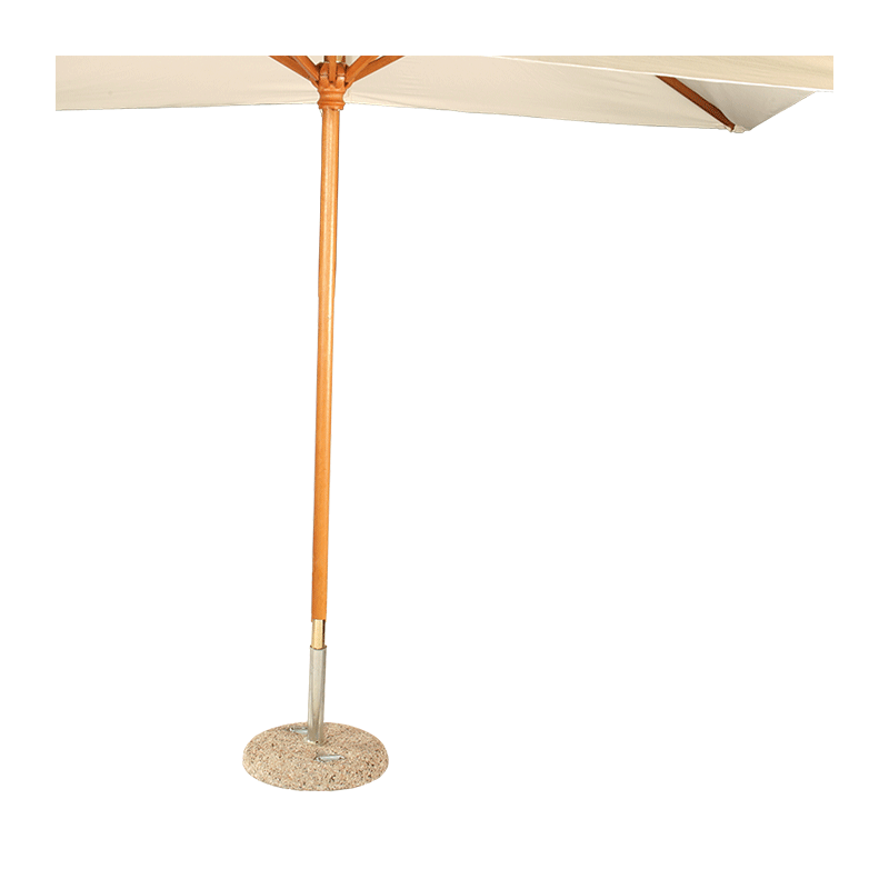 Unbleached Louisiana Parasol 300 X 300 cm + Granite Stand Ø 50 cm