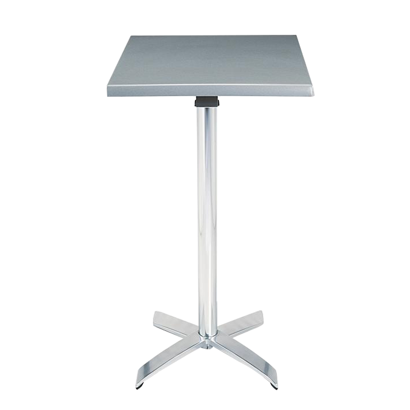 Square Steel Poseur Table Grey 60 X 60 X 111 cm