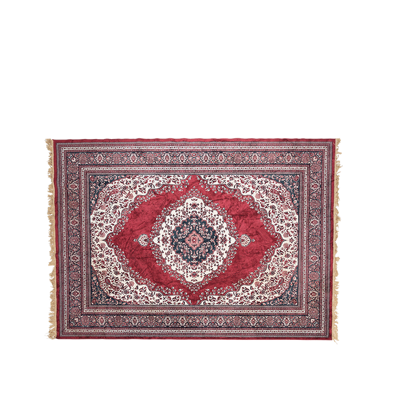 Vintage carpet, dominant colour red