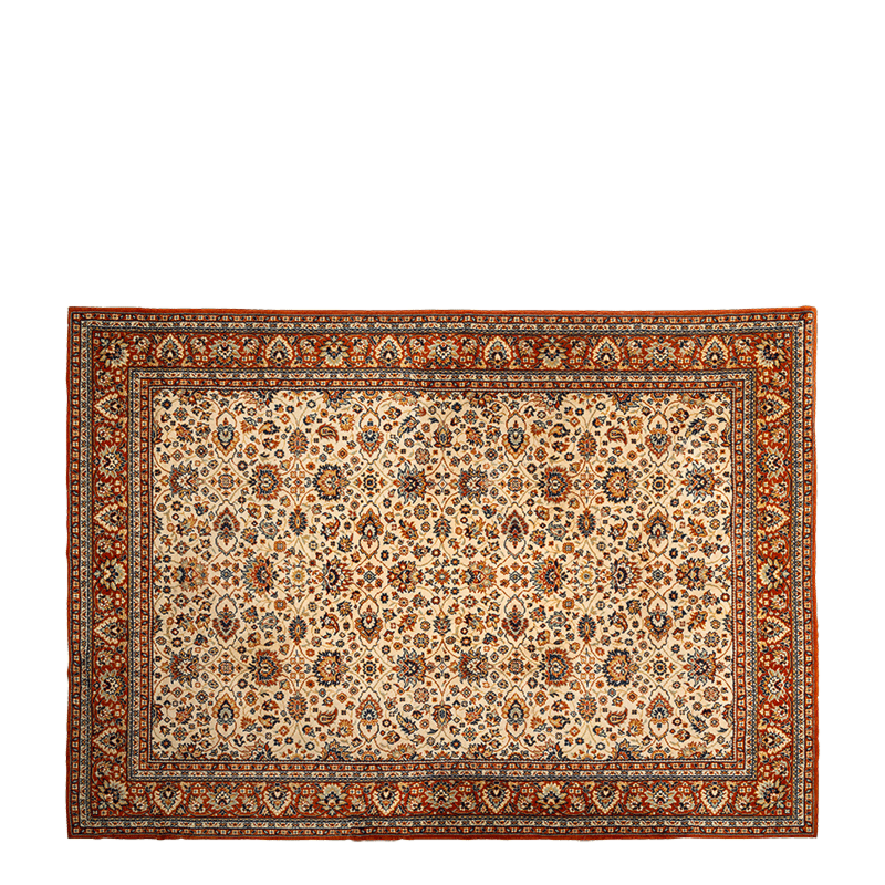 Vintage carpet, dominant colour red