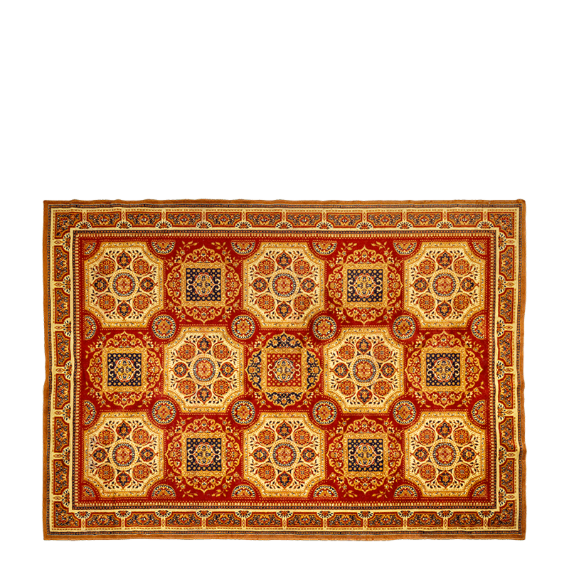 Vintage carpet, dominant colour red