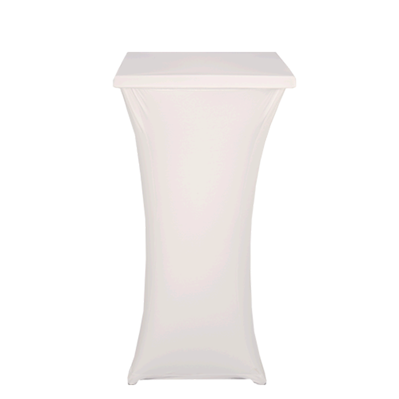 Square Steel Poseur Table with White Cover 60 X 60 H 111 cm
