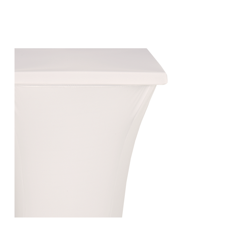 Square Steel Poseur Table with White Cover 60 X 60 H 111 cm