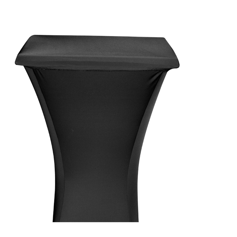 Square Steel Poseur Table with Black Cover 60 X 60 cm H 111 cm