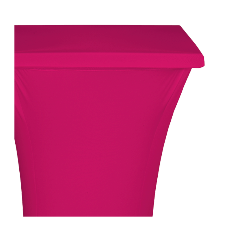 Square Steel Poseur Table with Fuchsia Cover 60 X 60 cm H 111 cm