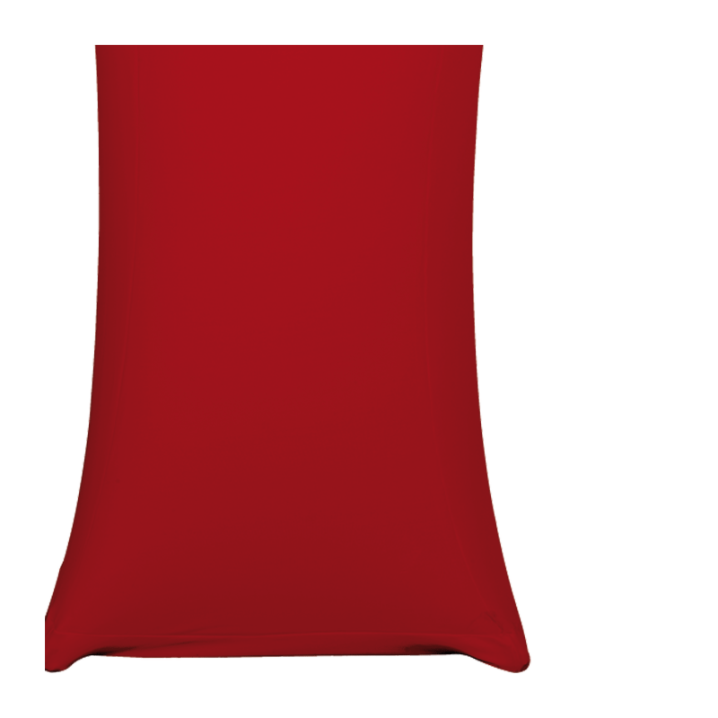 Square Steel Poseur Table with Red Cover 60 X 60 cm H 111cm