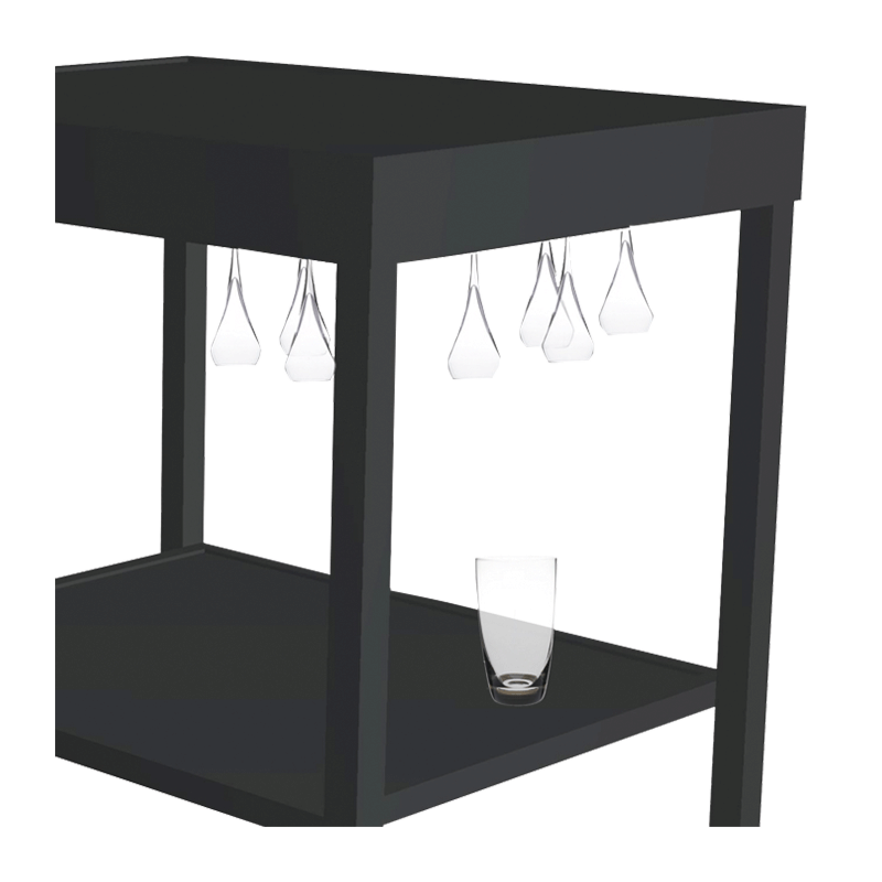 Bar Cart Black 90 X 60 X 95 cm H 95 cm