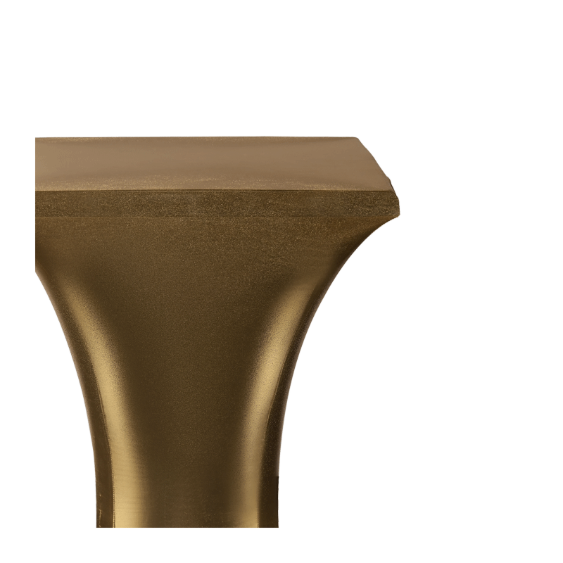 Square Steel Poseur Table with Gold Cover 60 X 60 cm H 111 cm