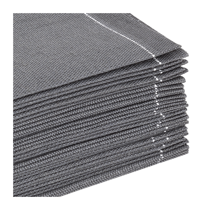 Cocktail Napkin Grey Fabric Prefolded 20 X 20 cm (Pack Of 30)