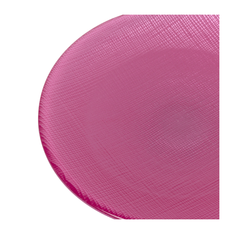Glass Presentation Plate Pink Ø 32 cm