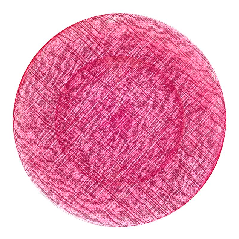 Glass Presentation Plate Pink Ø 32 cm