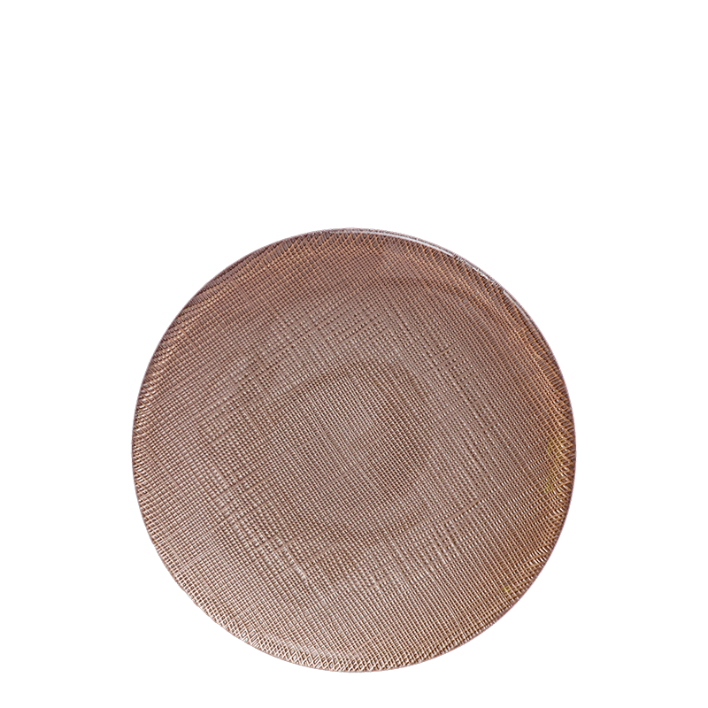 Glass Bread Plate Taupe Ø 14 cm