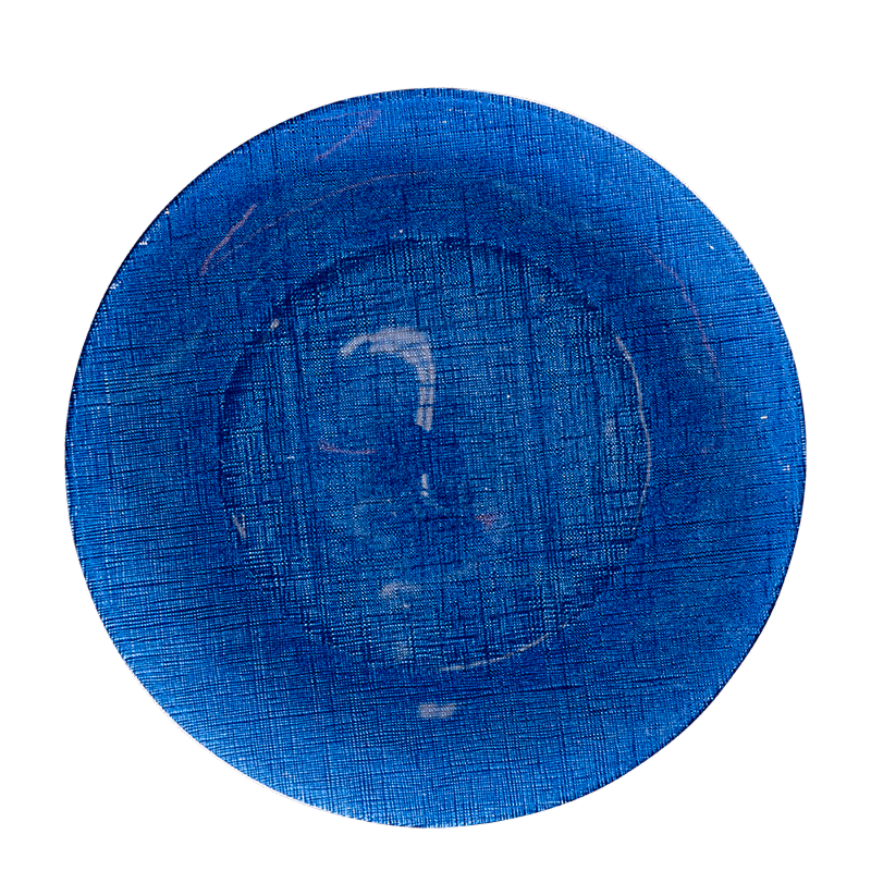 Glass Presentation Plate Blue Ø 32 cm