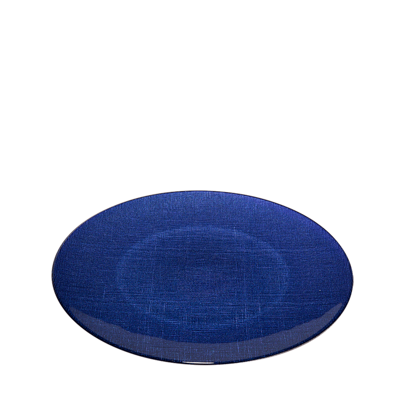 Glass Presentation Plate Blue Ø 32 cm
