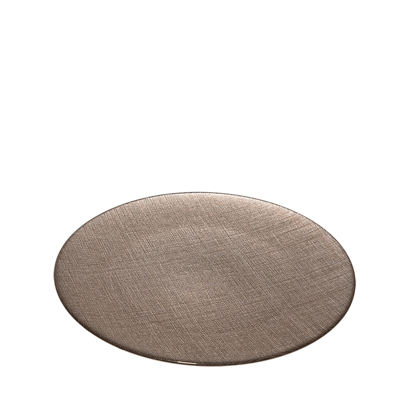 Glass Presentation Plate Taupe Ø 32 cm