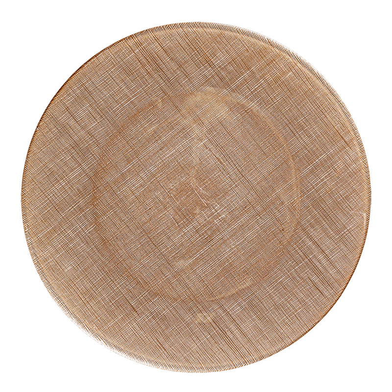 Glass Presentation Plate Taupe Ø 32 cm