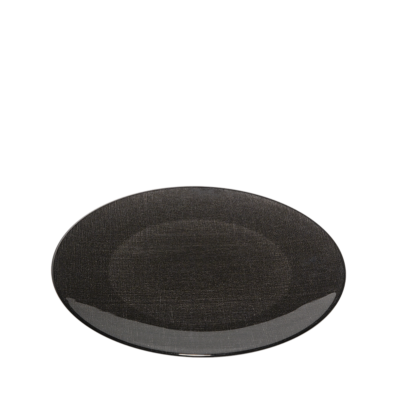 Glass Presentation Plate Black Ø 32 cm
