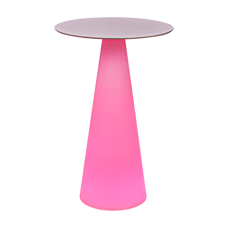 Icone Illuminated Poseur Table White 69 cm Ø H 106 cm