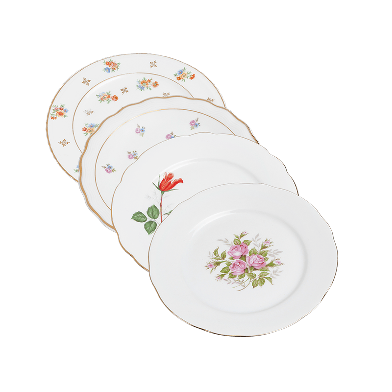 Vintage flowery small plate Ø 18-20 cm