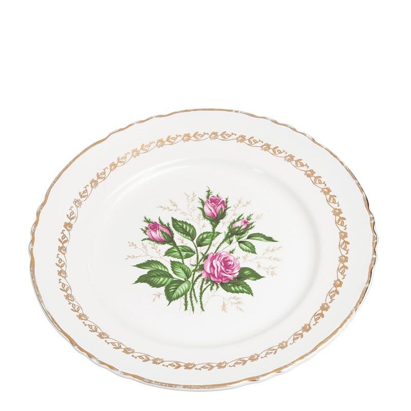 Vintage flowery big plate Ø 23-25 cm
